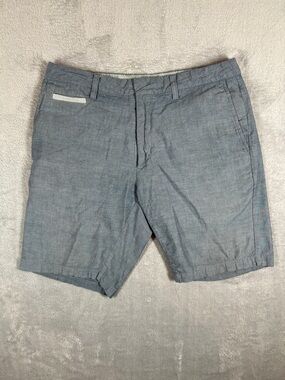 Linksoul Light Blue Chambray Flat-Front Shorts 33